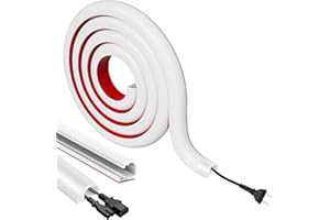 Wall Cord Hider 78 Inch, Self Adhesive Wire Cable Hider Cord Cover for 2 Cords, Flexible Silicone Cable Concealer for Extensi