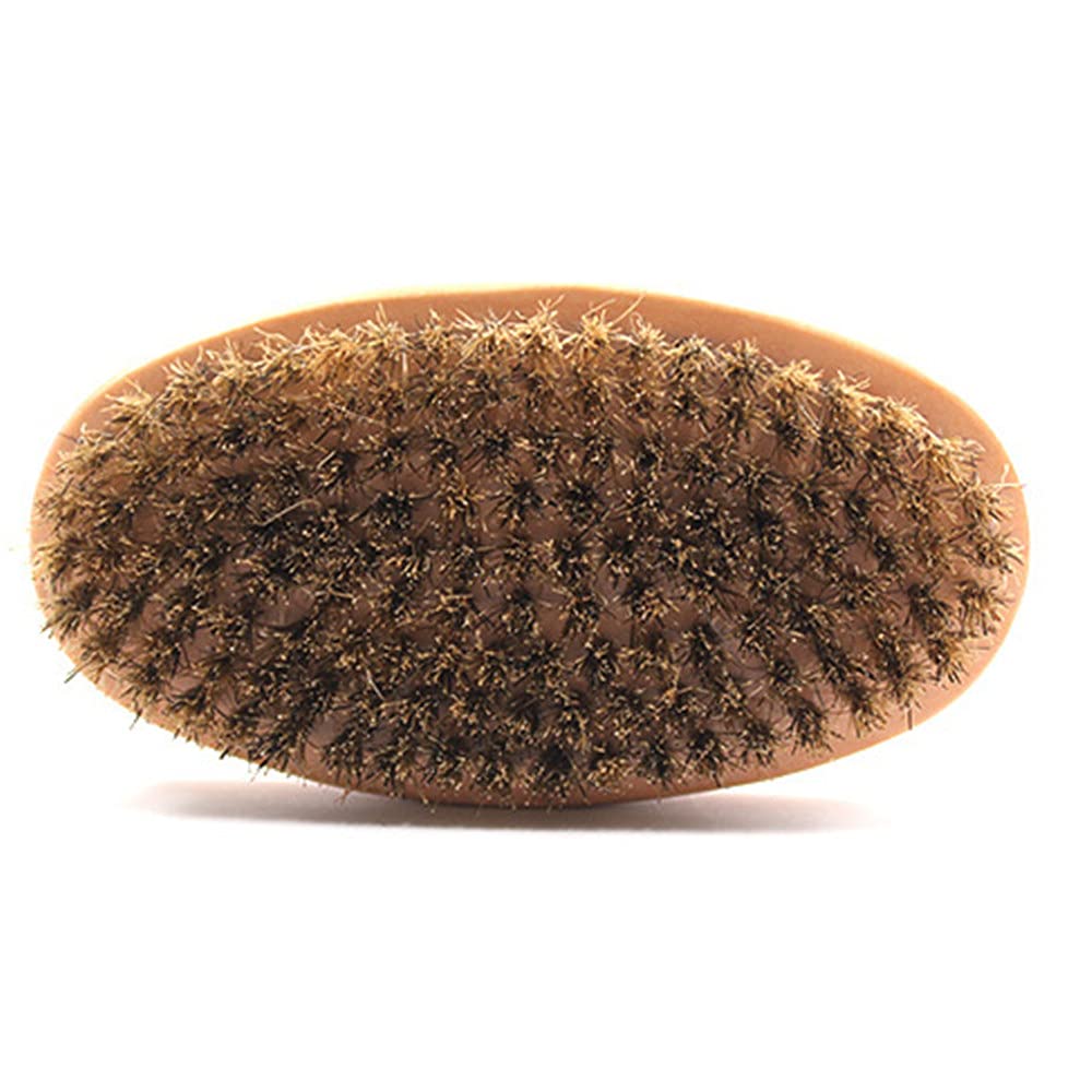 1 Piece Beard Brush - Boar Bristle Brush with Solid Wood Handle for Firm Bristles to Tame and Soften Facial Hair (Brown)