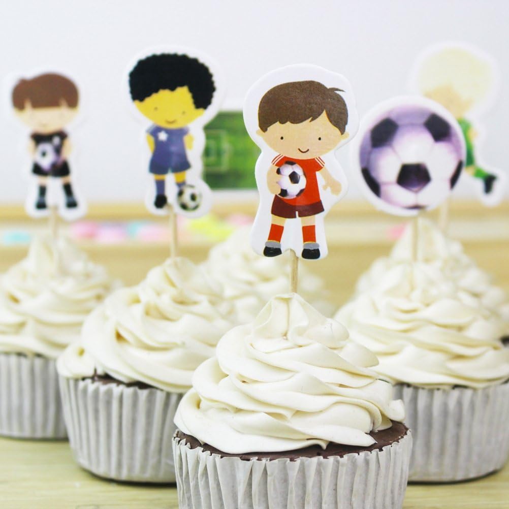 Napravi Rs Decorations Loisirs Creatifs Bestoyard Gateau Toppers De Football Cupcake Picks Pour Enfants Garcons Anniversaire Sport Party 24 Pcs
