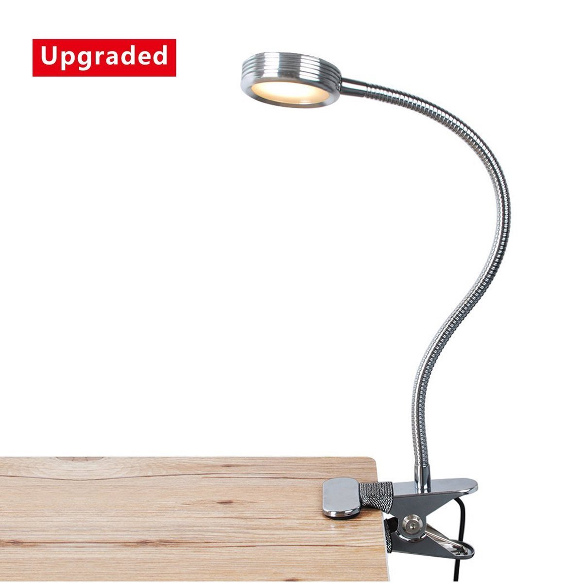 LED Reading Light, Dimmable Clamp Lamp for Bed Headboard, Bedroom