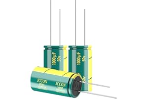 JCCON 50V 1000uF 13x25mm Electrolytic Capacitor 50Volt 1000MFD 0.51x0.99in Aluminum Electrolytic Capacitors (Pack of 5)