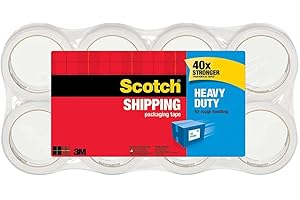 Scotch Heavy Duty Shipping Packaging Tape, 1.88 Inches x 54.6 Yards, 8 Rolls (3850-8), 436YD (400 m)