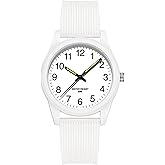 Pink Women's Watches Ladies Wrist Watch 5ATM Waterproof Minimalist Simple Design Luminous Analog Quartz Wristwatch Silicone Strap