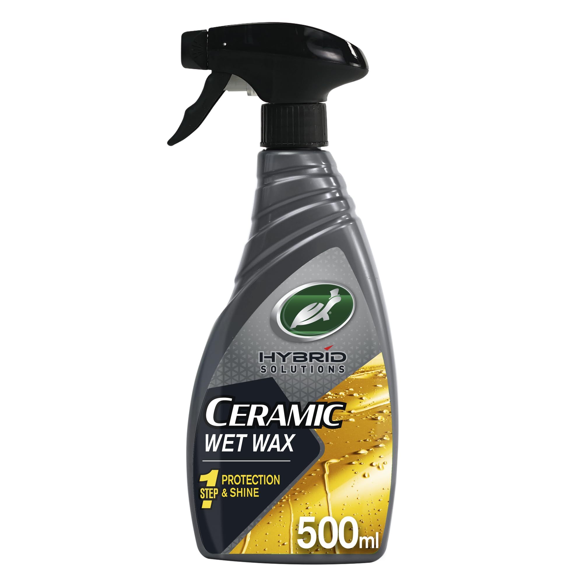 Turtle Wax Hybrid Solutions Ceramic Wet Wax, Spray on Car Wax for 1-Step High Gloss Shine and Ceramic Coating Protection for Paint, Wheels,Glass and More, Extreme Water Beading, 500 ml