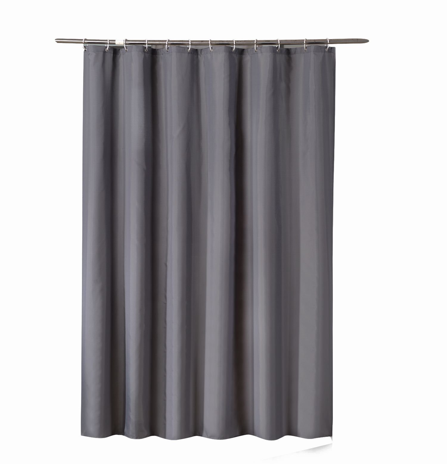 Sfoothome 90cm x 180cm Deep Gray Shower Curtain, Waterproof, Mold & Mildew Resistant, Machine Washable, Includes 19pcs Hooks & Rings