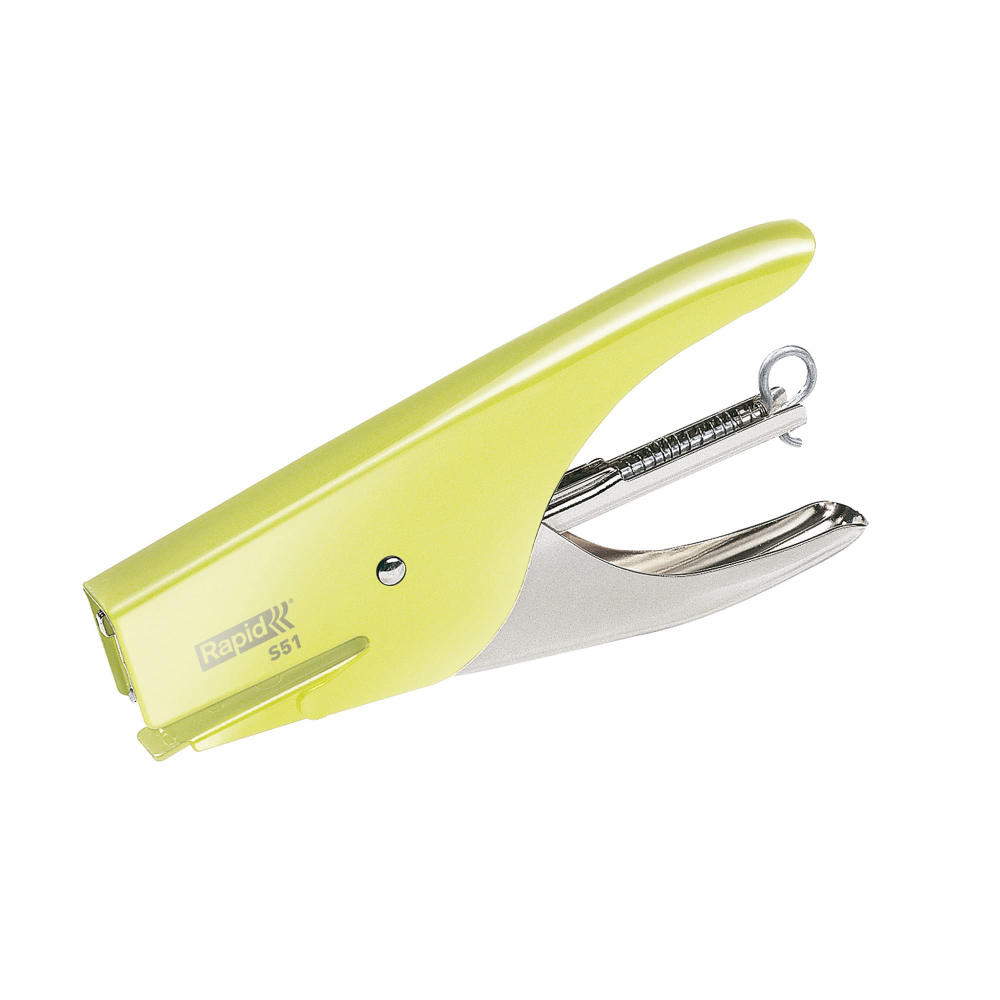 Rapid Retro S51 Stapling Pliers, 15 Sheet Capacity, Uses No. 21 Staples, Ergonomic Design, Metal, Mellow Yellow, 5000510
