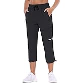 baleaf Women's Hiking Cargo Capris Outdoor Lightweight Water Resistant Pants UPF 50 Zipper Pockets