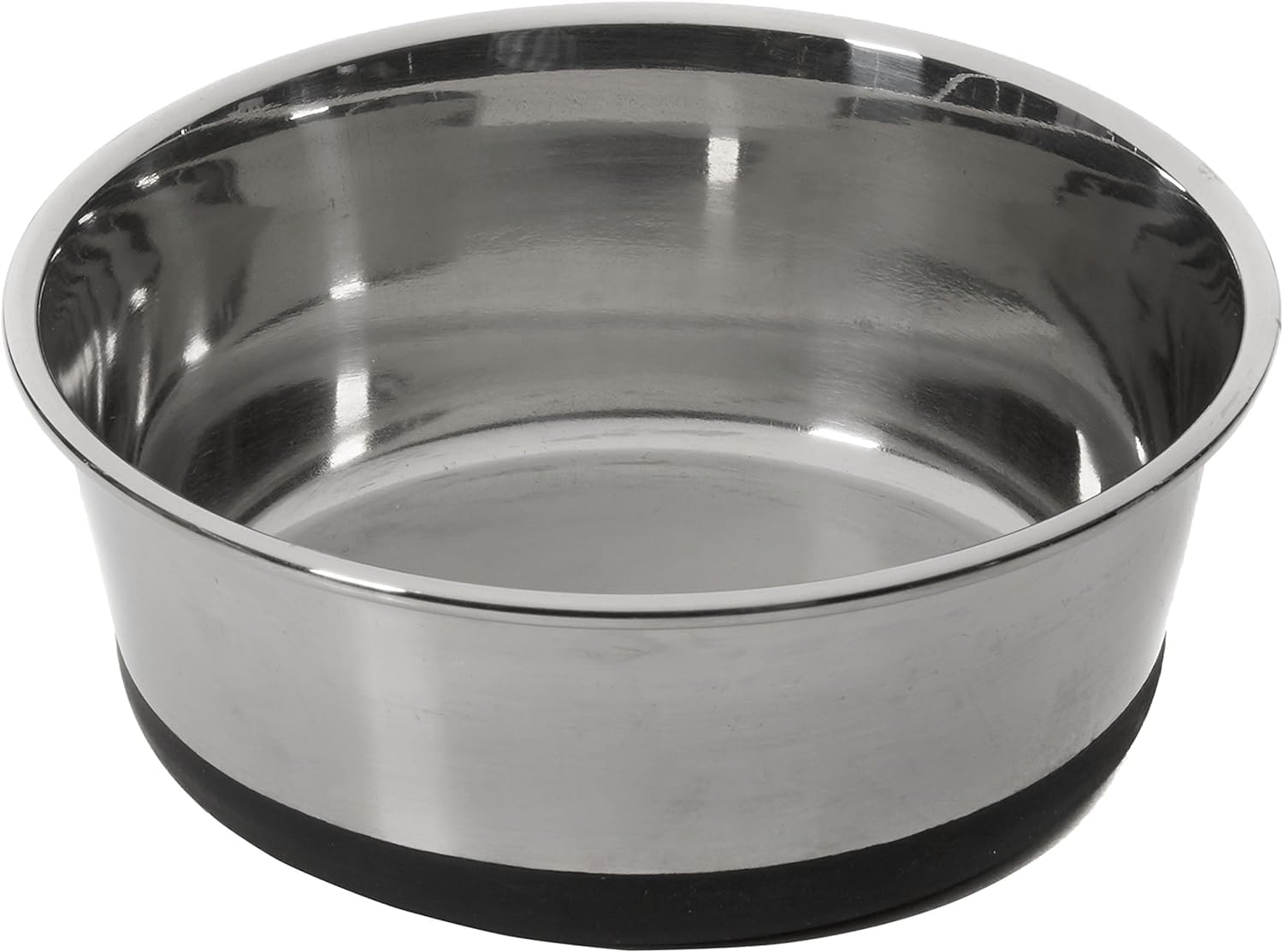 House of Paws Stainless Steel Bowl with Silicone Base, Small, Black