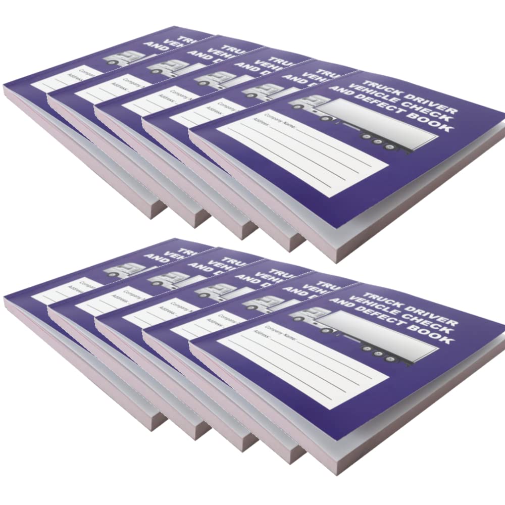 (Pack of 10) Daily Check Driver Defect Book HGV Truck Van 50 Page Defect Fault Report Booklet