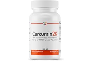 Stop Aging Now - Curcumin2K Formula with BioPerine Black Pepper Extract for Up to 2000% Greater Absorption - 60 Veggie Caps