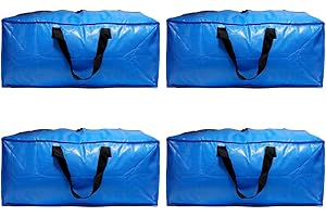 QHSWEET 4 Packs Over-sized Storage Totes Moving Bags Load Capacity up to 85L 60 Pounds for Travelling Moving Camping Christmas Decorations Storage Compatible with IKEA Frakta Cart