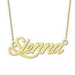 BYBWBL Sienna Name Pendant Necklace 18k Gold Plated