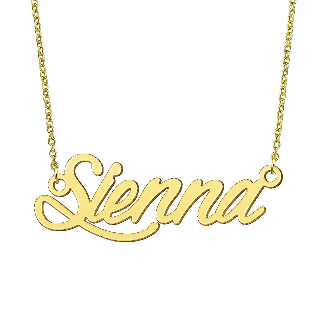 BYBWBL Sienna Name Pendant Necklace 18k Gold Plated