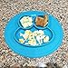 Qooble Silicone Placemat + Plate for Babies, Infants, Toddlers and Kids in Blue (Medium Size)