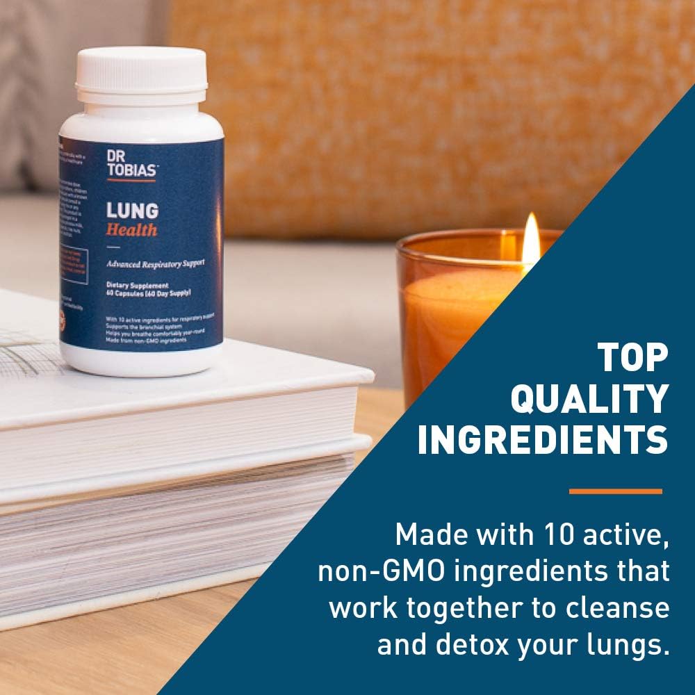 Dr Tobias Lung Health - Lung Cleanse & Detox for Respiratory Support (60 Count): Health & Personal Care