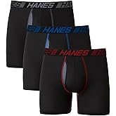 Hanes Men's Boxer Briefs Underwear, Total Support Pouch, X-Temp Cooling and Odor Control, 3-Pack