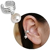 MiYa Jewelry Handmade Single Band Adjustable Ear Cuff, Sterling Silver Clip On Non Piercing Huggie Earrings for Women, Modern Minimalist Dainty Fake Ear Cartilage Clips