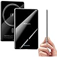 Kuulaa Magsafe Battery Pack 5000mAh, 0.27 in Ultra Slim Magsafe Portable Charger Slim Magnetic Apple Portable Charger 20W Power Delivery Power Bank for iPhone 16/15/14/13/12 Series,Black