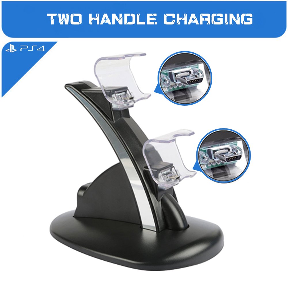 PS4 Dual Controller Caricatore, Likorlove Stazione di Ricarica per PS4, Dual USB Supporto di Carico del Caricatore per Playstation 4 PS4 / PS4 Pro / PS4 Slim Wireless Controller
