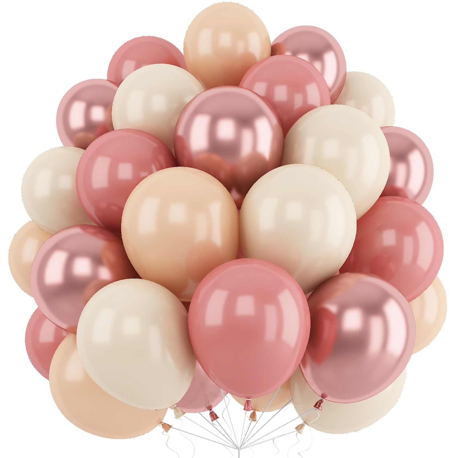 Photo 1 of Haolongfa Retro Blush Pink Balloons,12 Inch 60pcs Rose Gold Balloons,Peach Dusty Pink Balloon for Birthday Baby Shower Graduation Wedding Mother's Day Party Decorations