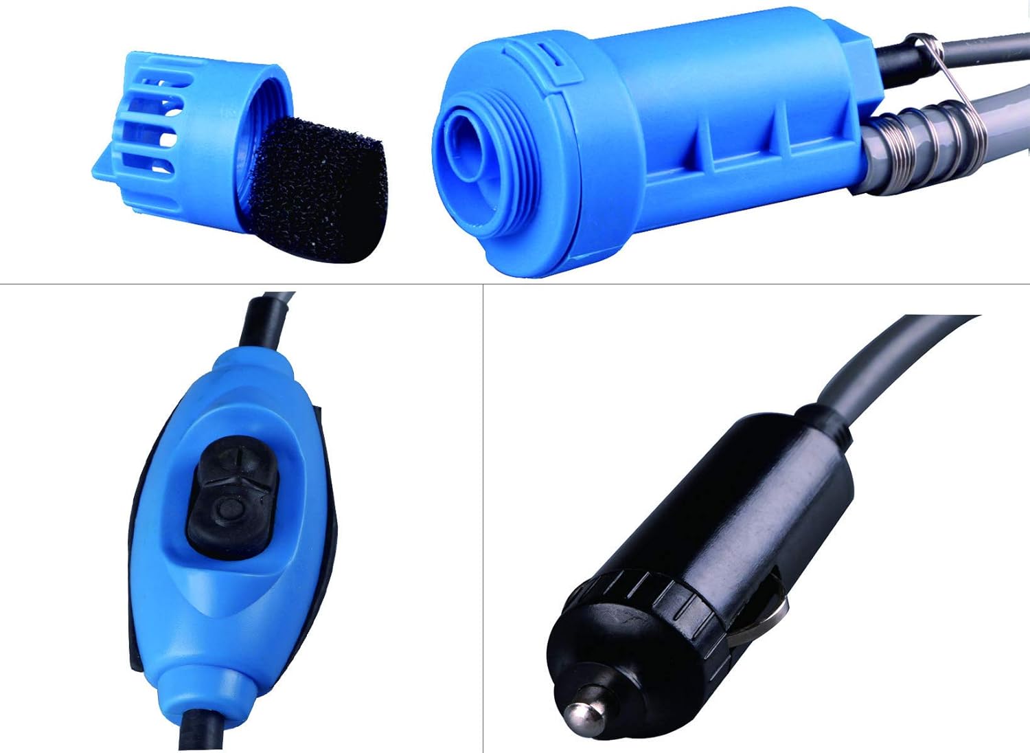 LIEBMAYA 12V car Cigarette Lighter Portable Shower Electrical Pump for Outdoor Camping Car Washing Dog Cleaning Blue: Automotive