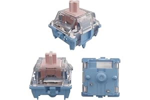 GUYEKS GATERON Melodic Switches for MX Mechanical Keyboard, 5-pin 60gf Clicky Factory Pre-lubed Switches Stable stem/Crisp Sound/Dual-Rail(72PCS)