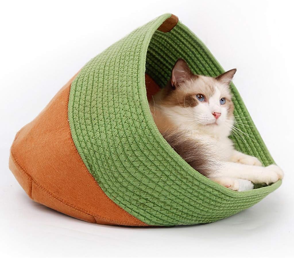 LTLJX Cat Sleeping Bag, Felt Cloth Soft Self Warming Bed