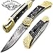 Best.Buy.Damascus1 Damascus pocket knife, Folding knife, Pocket Knife For Men, Knife Set with knife sharpeners Premium Quality gifts for men (Buffalo Horn Scrimshaw)