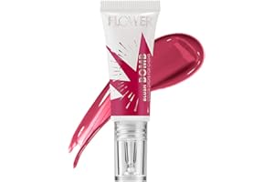 FLOWER Beauty By Drew Barrymore Liquid Blush Makeup Bomb Color Drops -Silky Lightweight Formula + Gel Cream Blush for Cheeks - Radiant + Glossy Finish - Buildable + Lightweight Formula - Cruelty-Free + Vegan (Bitten)