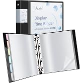 Uquelic 50 Pocket Presentation Binder with Clear Sleeves Letter/A4 Size | 50 Clear Sleeves: Organize Documents, Certificates, and Artwork with Macaron Dividers and easy-view Pockets.