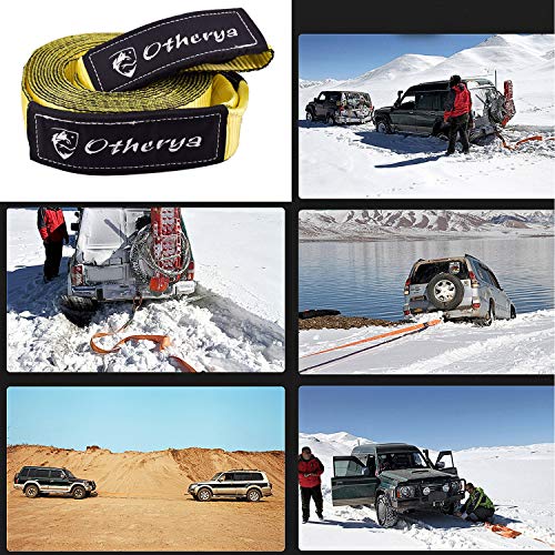 Otherya Tow Recovery Strap 3'' x 20' - Recover Your Vehicle Stuck in Mud/Snow - Heavy Duty Winch Snatch Strap - Protective Loops, Water-Resistant - Off Road Truck Accessory - Bonus Storage Bag - Thumbnail 4