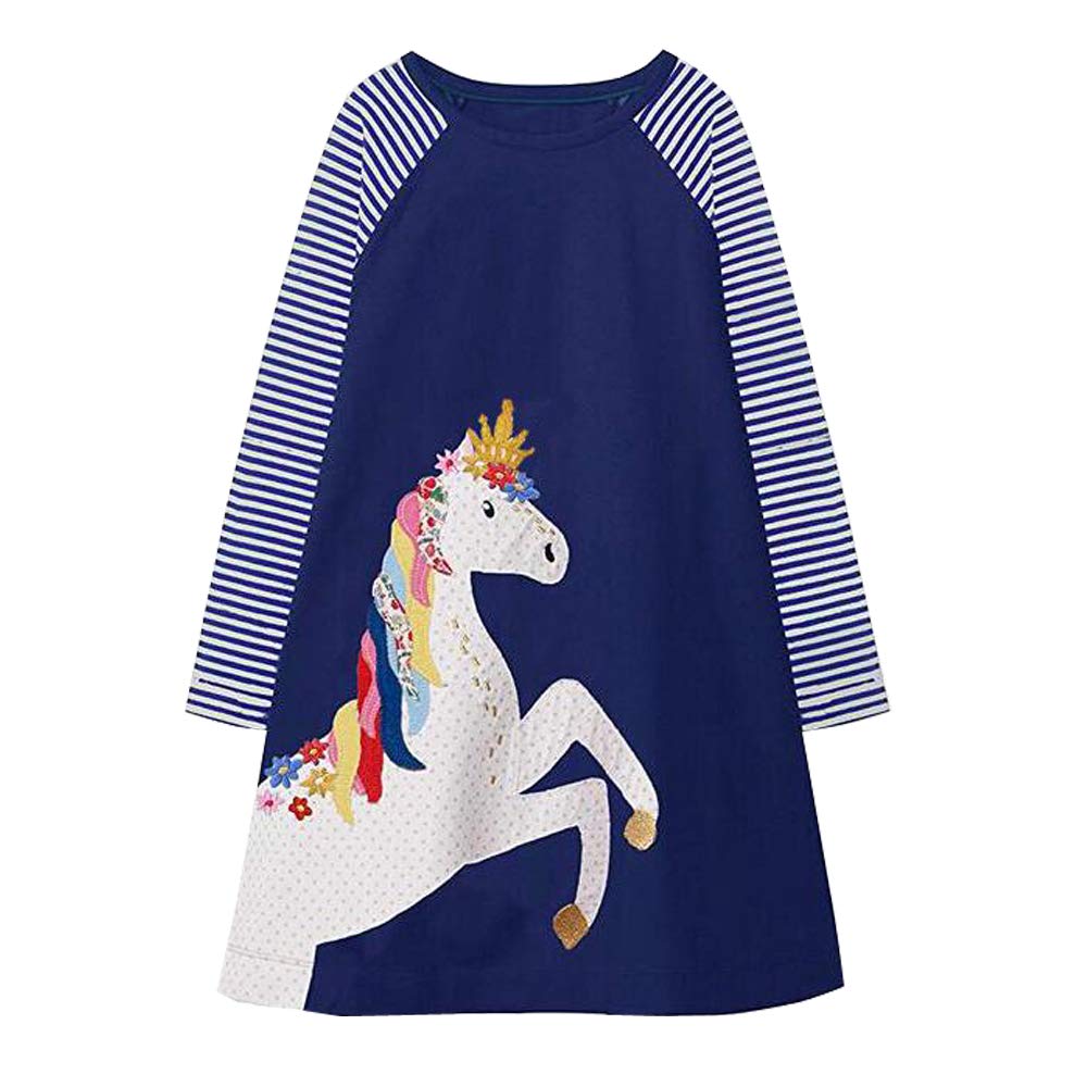 VIKITA Girls Dress Polka Dot Stripe Dresses Baby Girls Clothing Outfits JM7655 (Size: 2-3 Years=92-98cm)