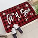 AVOIN Buffalo Plaid Let it Snow Decorative Doormat, 18 x 30 Inch Winter Christmas Holiday Non-Skid Floor Mat Switch Mat Indoor Outdoor Home Garden