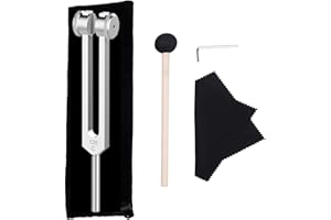 CBCJIEHUXL 128 Hz Weighted Tuning Fork Medical-Grade Tuning Forks for Healing-Professional Medical-Tuning Fork C128 with Mallet Essential Yoga and Meditation Accessories & Sound Healing Instruments