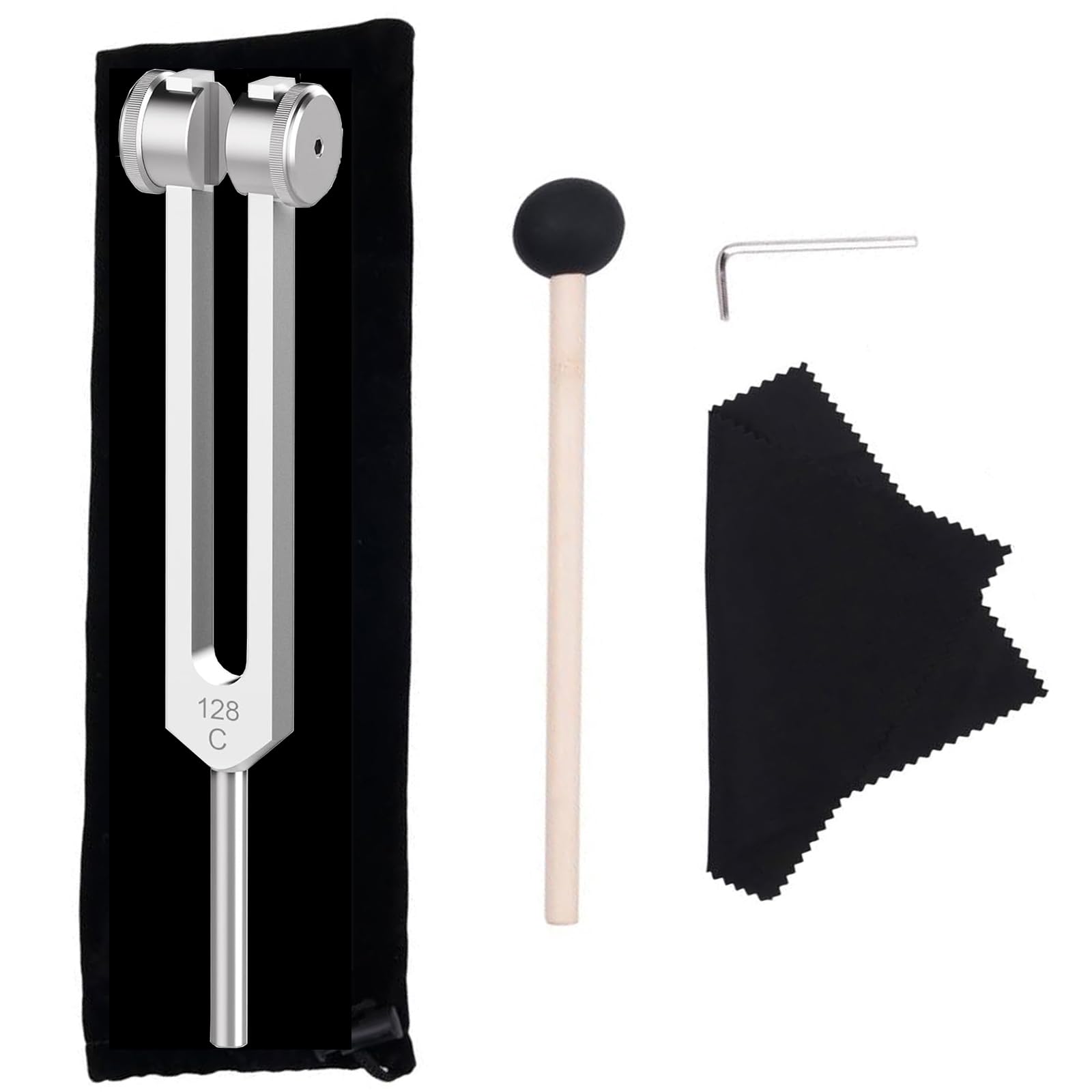Photo 1 of 128 Hz Weighted Tuning Fork Medical-Grade Tuning Forks for Healing-Professional Tuning Fork C128 with Mallet Essential Yoga and Meditation Accessories & Sound Healing Instruments