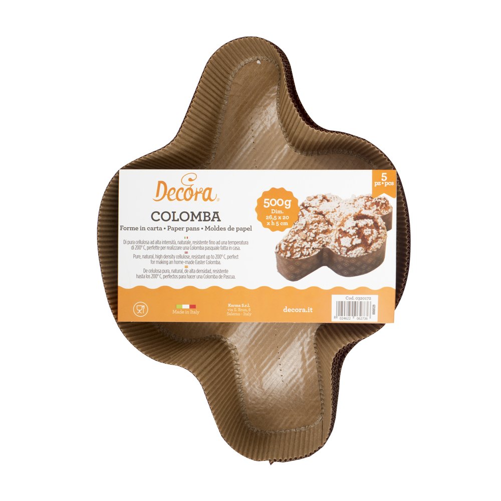 DECORA 5 "Colomba Pans, Brown, Cellulose Paper, 500 g-5 pieces