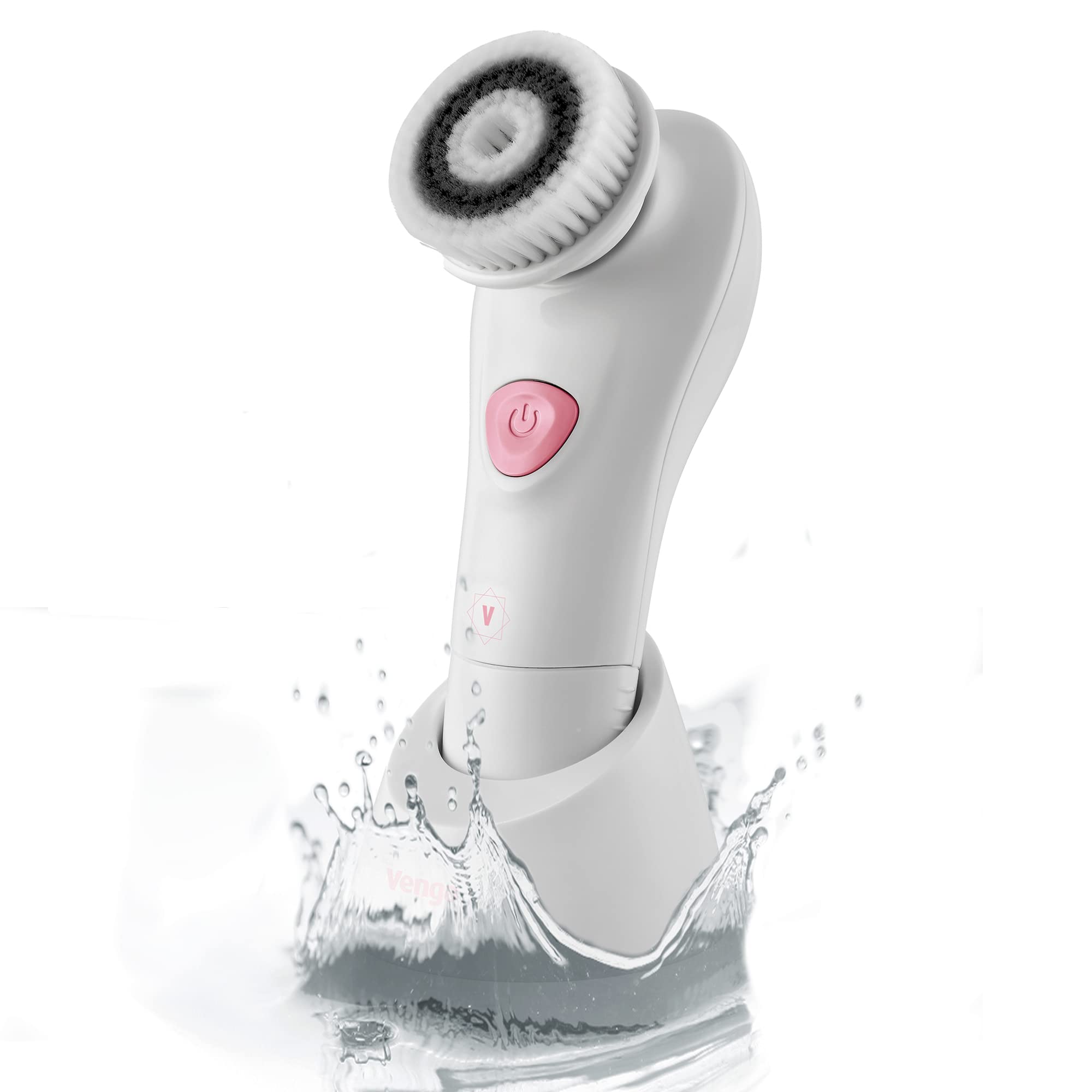 Venga! Electric Facial Cleanser, Soft Bristle Brush, 2 Speed Settings, 6° Oscillation, IPX5 Water Resistant, VG FAC 3000 PK