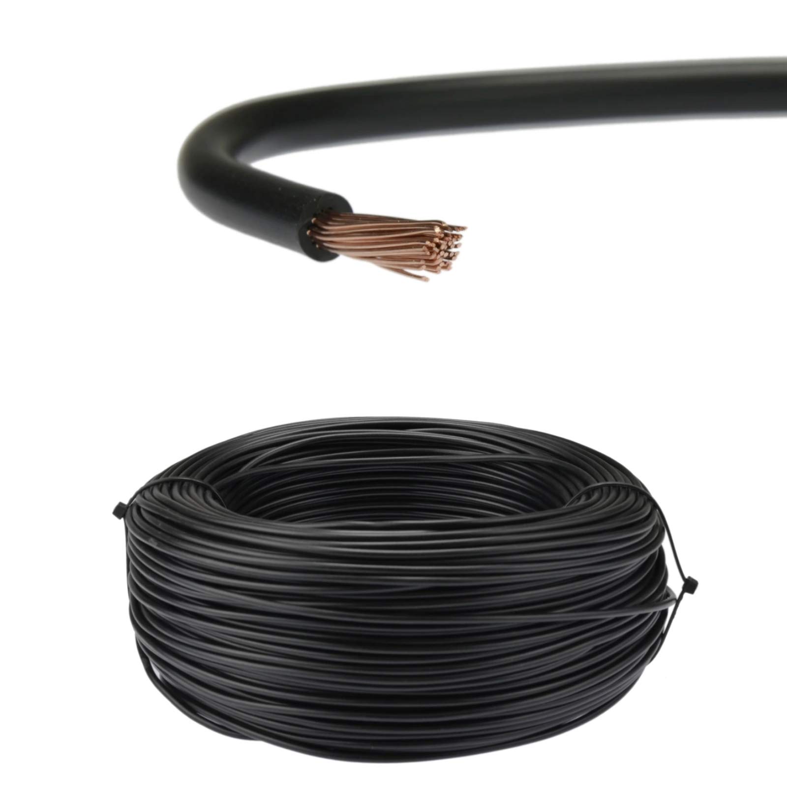 BMF DIRECT TRI RATED 12V 240V RED/BLACK PANEL & POWER SWITCH AUTO CABLE WIRE AUTOMOTIVE Black 6.0mm² (53 Amp), 10 Metres