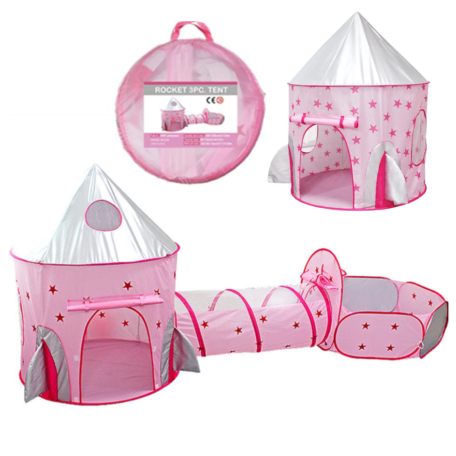 Benebomo Kids Play tent and tunnel, 3-in-1 Kids Pop Up Tent, Children Play Tent,Toddlers Tunnel Ball Pit, Play Tent for Boys Girls Indoor and Outdoor