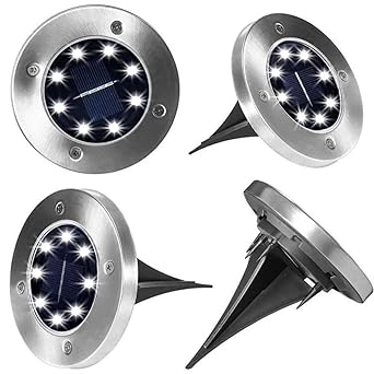 Sanglory Solar Bodenleuchten Aussen Solarleuchte Garten Solarleuchten Bodenleuchte Aussen Led Solar Gartenleuchte Weiss Solarlampen Wasserdichte Bodenstrahler Licht Terrassen Beleuchtung Aussen 4stuck
