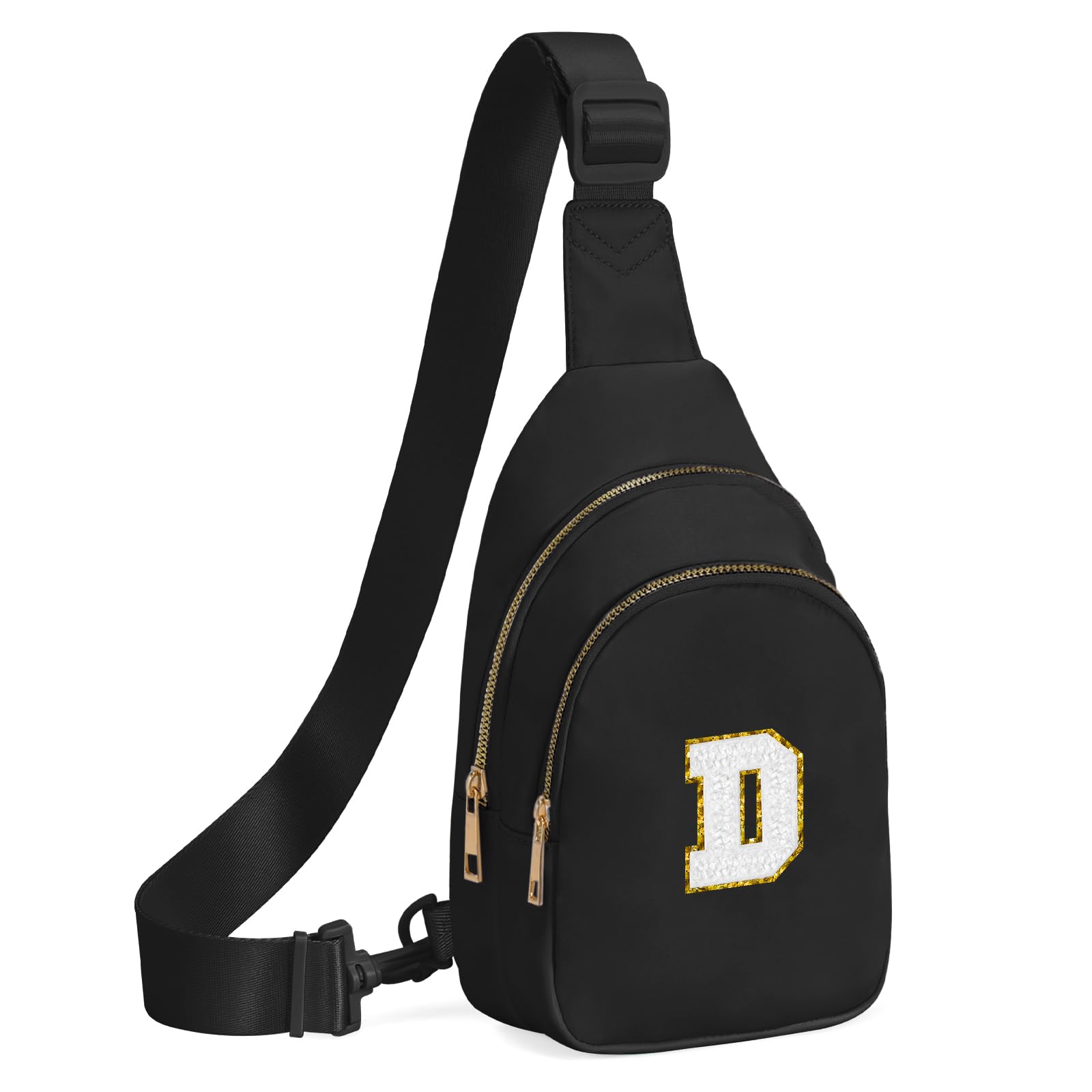 Photo 1 of Viverte Small Initial Sling Bag Cross Body Bag Fanny Pack for Girls Teen Girl Gifts Trendy Stuff Personalized Gifts for Tween Teenager Girls Cute Cool Stuff for Girls (Black-D)