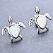 Adeser Jewelry Womens White Opal New Years Best Friend Party 925 Silver Turtle Earrings Studs for girls