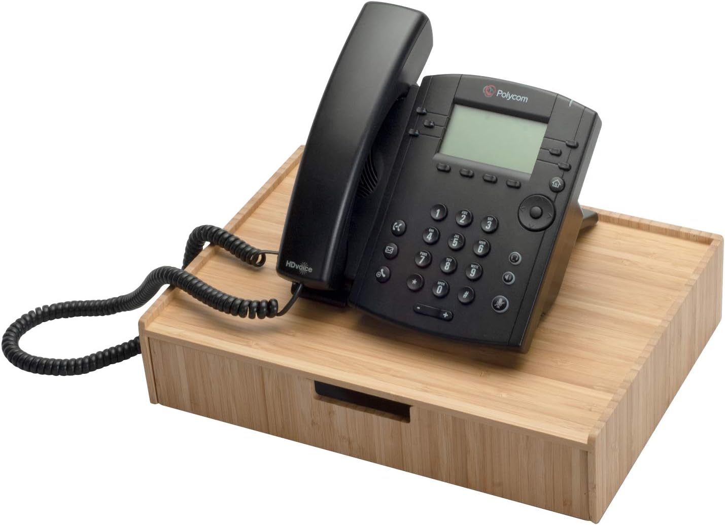 Bamboo Telephone Stand with Drawer & Pencil Holder Storage Solution for Office Products pens, Pencils, Scissors, notepads, Business Cards and More : Office Products
