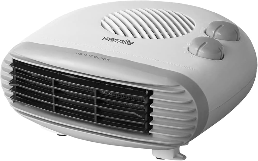 Warmlite WL44004 Portable Flat Fan Heater 2000W 2 Heat Settings White
