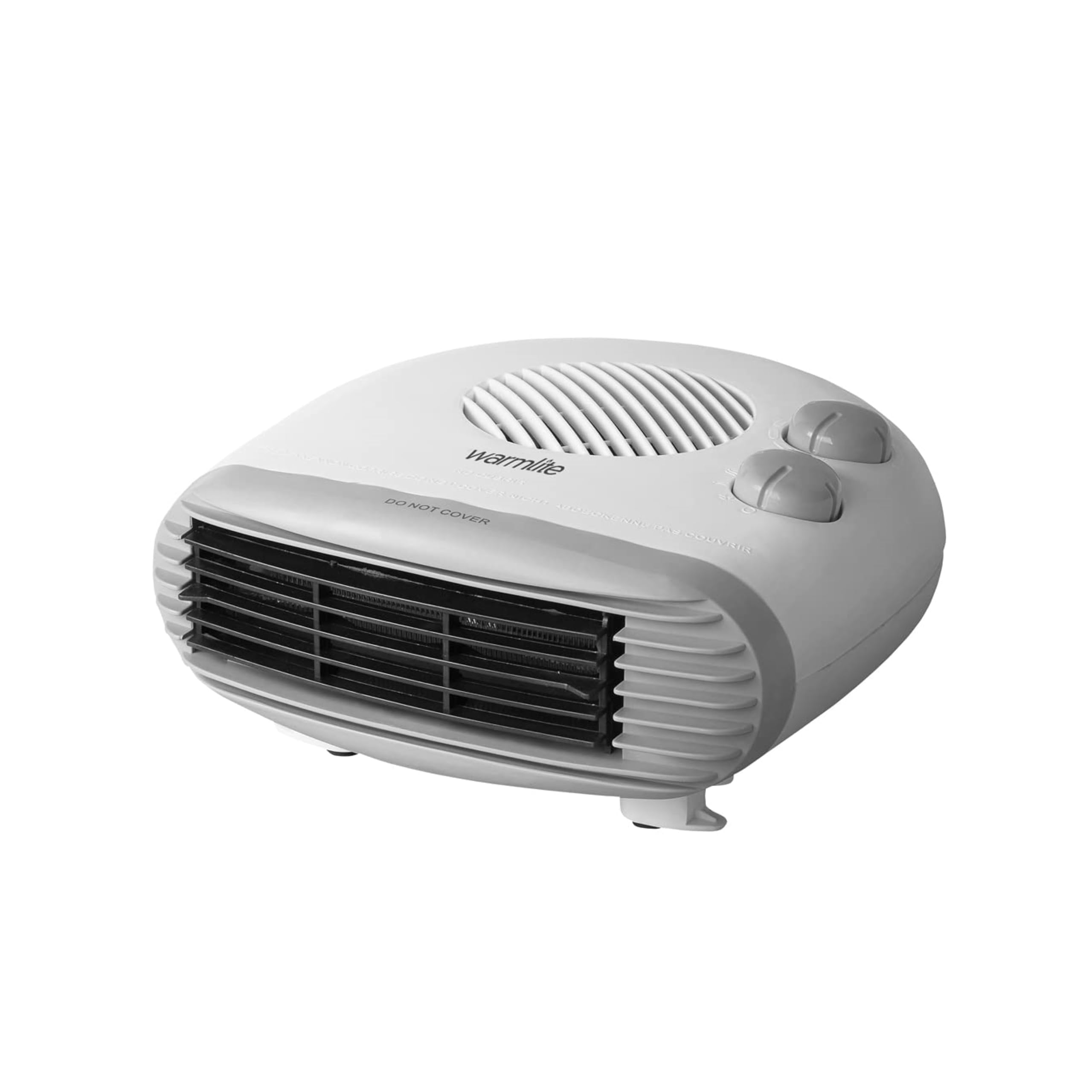 Warmlite Portable Flat Fan Heater with 2 Heat Settings and Overheat Protection, 2000W, White, WL44004