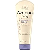 Aveeno Baby Calming Comfort Moisturizing Body Lotion with Relaxing Lavender &amp; Vanilla Scents, Non-Greasy Baby Lotion, Natural Oatmeal &amp; Dimethicone, Paraben- &amp; Phthalate-Free, 8 fl. oz
