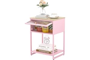 APEXCHASER Nightstand,End Tables with Storage Drawer,Bedside Table,Night Stand with Open Storage Shelf,Small Table,Durable Wo