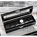 SWEETV Large Watch Organizer for Men - 6 Watches Slots, Luxury Faux Leather Watch Boxes Jewelry Display Case Storage w/Glass Top, Lockable Metal Buckle, Black