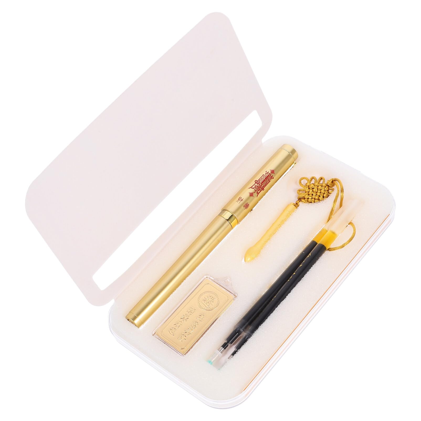 EXCEART Golden Dragon Pen Feng Shui Pen 2024 Chinese New Year Decoration Year of The Dragon Gel Pen Signing Pen Business Pen Writing Pen Gift Pen for Lucky Wealth, 18.20X9.50X1.20CM, A2110P15M9