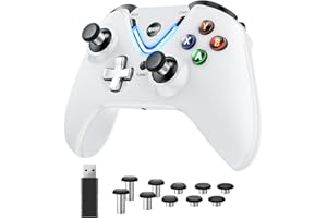 RALAN Wireless Controller with Paddles for Xbox One S/X, Xbox Series S/X, Windows PC, 2.4G Wireless Adapter with 3.5mm Headphone Jack, ALPS Joystick, Hall Effect Sensing trigger